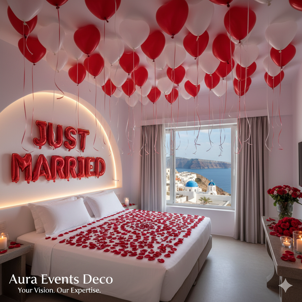 Bespoke Santorini experience with premium floral design and elegant details for a refined island celebration.