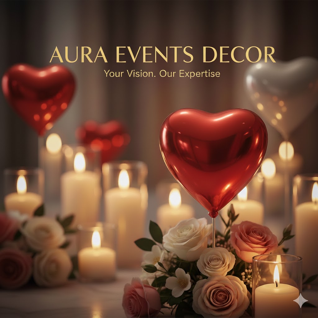 Luxury romantic event decoration in Santorini with candles, flowers and caldera view